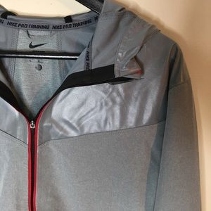 Nike Sz M Grey zip up hoodie athletic running